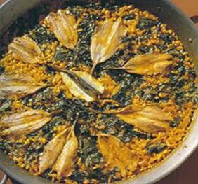 Paella d'Aladrocs i Espinacs