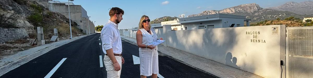 Finalizan las obras de reconstrucción del vial de acceso a la urbanización Balcón de Bernia