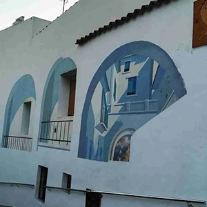 Muurschildering op Vicente Gallart Street