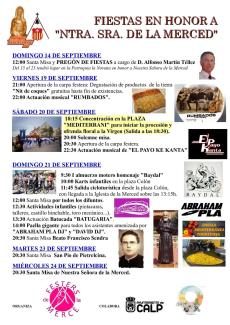 FIESTAS EN HONOR NTRA SRA VIRGEN DE LA MERCED