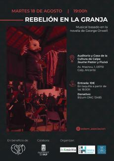 TEATRO : REBELIÓN EN LA GRANJA. Musical basado en la novela de George Orwell