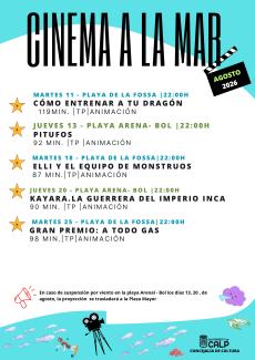 CINEMA A LA MAR - AGOSTO 2026