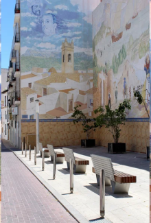 Muurschildering "Moros y Cristianos" van Elias Úrbez